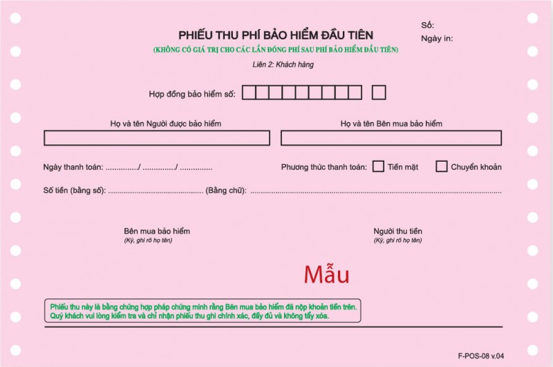 Biểu mẫu công ty Bảo Hiểm